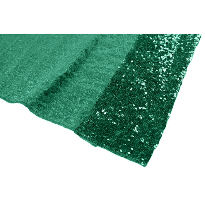 Glitz Sequin 12ft H x 52" W Drape/Backdrop panel - Emerald Green - CV Linens