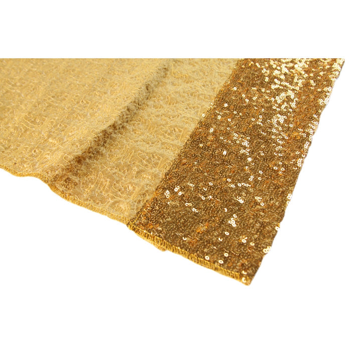 Glitz Sequin 12ft H x 52" W Drape/Backdrop panel - Gold - CV Linens