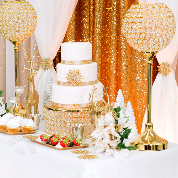 Glitz Sequin 12ft H x 52" W Drape/Backdrop panel - Gold - CV Linens