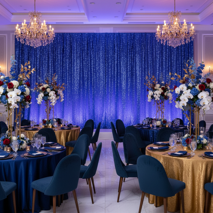 Indoor Gala - Royal Blue Sequin Drape
