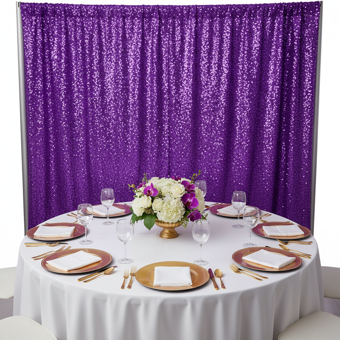 Glitz Sequin 14ft H x 52" W Drape/Backdrop panel - Purple