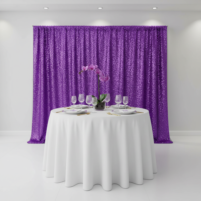 Glitz Sequin 14ft H x 52" W Drape/Backdrop panel - Purple