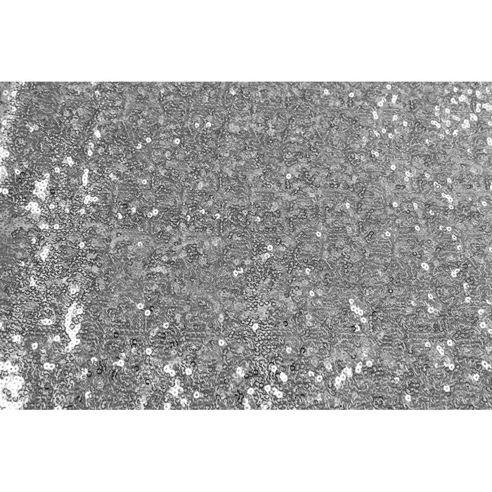 Glitz Sequin 8ft H x 112" W Drape/Backdrop panel - Silver - CV Linens