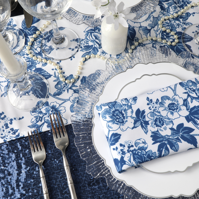 Glitz Sequin 90"x132" Rectangular Tablecloth - Navy Blue (New Tone)