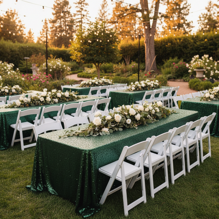 Outdoor Garden - Hunter Green Sequin
