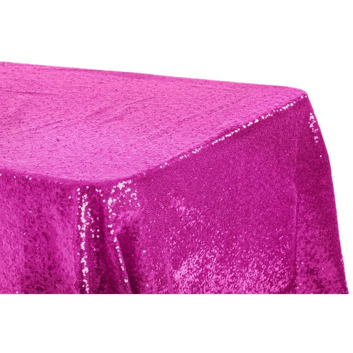 Glitz Sequin 90"x156" Rectangular Tablecloth - Fuchsia - CV Linens