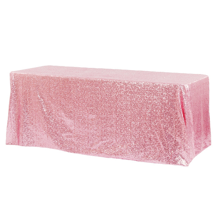 Glitz Sequin 90"x156" Rectangular Tablecloth - Pink - CV Linens