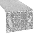 Glitz Sequin Mesh Net Table Runner 12"x108" - Silver - CV Linens