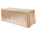 Glitz Sequin Mesh Net Tablecloth  90"x132" Rectangular -  Champagne - CV Linens