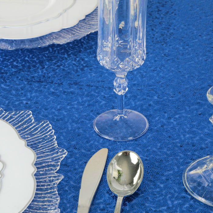 Glitz Sequin Mesh Net Tablecloth 90"x132" Rectangular - Royal Blue