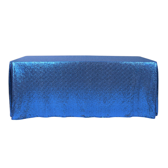 Glitz Sequin Mesh Net Tablecloth 90"x132" Rectangular - Royal Blue