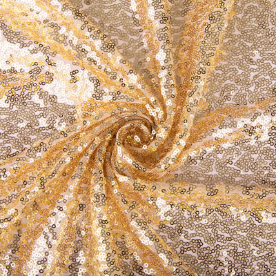 Glitz Sequin Mesh Net Tablecloth  90"x156" Rectangular -  Gold - CV Linens