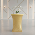 Glitz Sequin Spandex Cocktail Table Cover 30"-32" Round - Gold