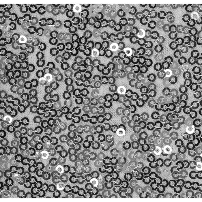Glitz Sequin Spandex Cocktail Table Cover 30"-32" Round - Silver - CV Linens