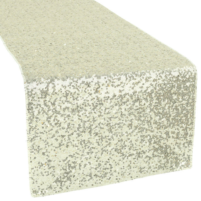 Glitz Sequin Table Runner - Ivory - CV Linens