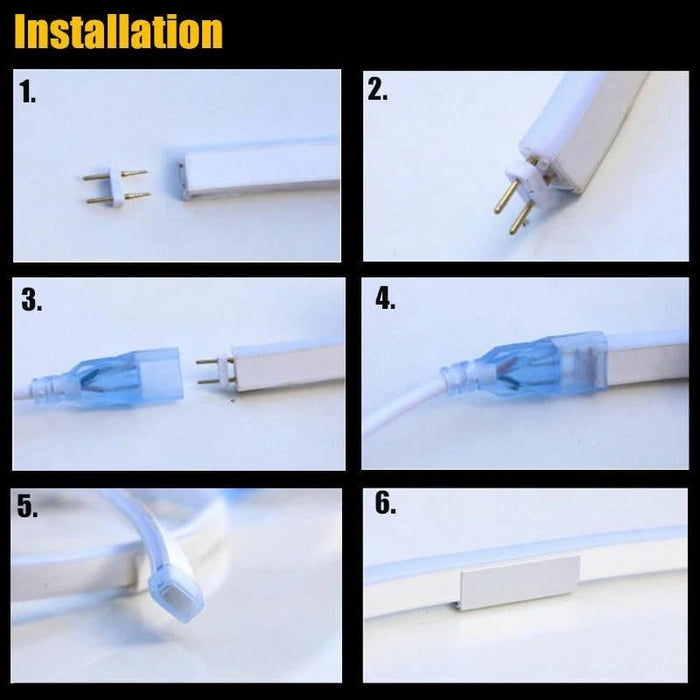 Industrial 360 Degree White Neon LED Flex IP68 Waterproof 5m 230V~2872