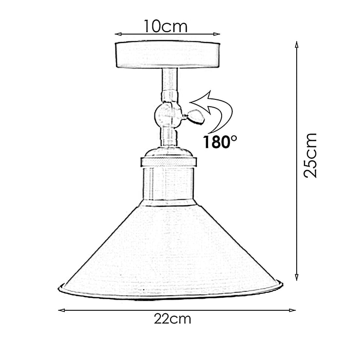 Industrial Metal Pendant Shade E27 Retro Ceiling Light Fitting~2709