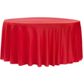 Lamour Satin 120" Round Tablecloth - Red - CV Linens
