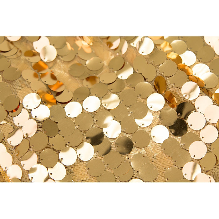 Large Payette Sequin Round 120" Tablecloth - Gold - CV Linens