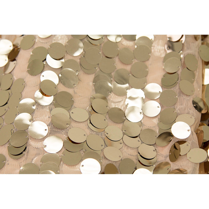 Large Payette Sequin Table Overlay Topper 90"x90" Square - Champagne - CV Linens