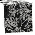 Leaf Branch Reversible Jacquard Table Runner - Black