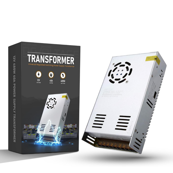 LED Transformer 12V 480W Enclosed Switching Power Supply AC to DC~3350
