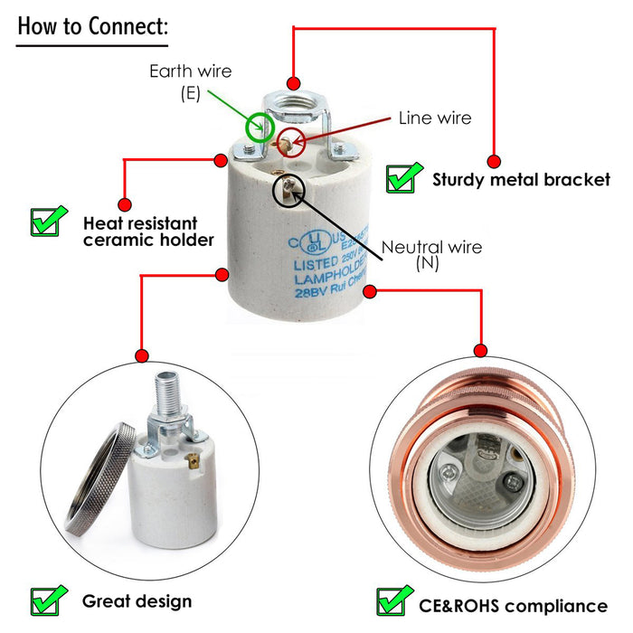 LEDSone industrial Vintage Industrial Lamp Light Bulb Chrome Colour Holder E27 Socket~2609 - LEDSone UK Ltd