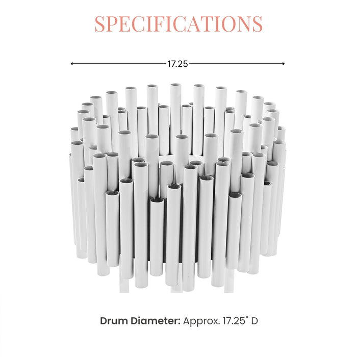 Luxe Drum Table Centerpiece Stand - White