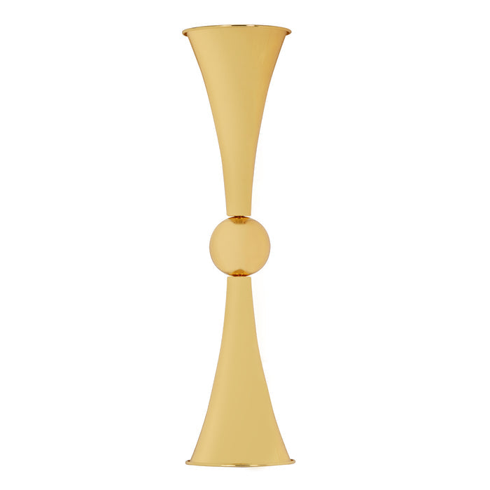 Metallic Reversible Riser Flower Centerpiece Vase 28" Tall - Gold - CV Linens