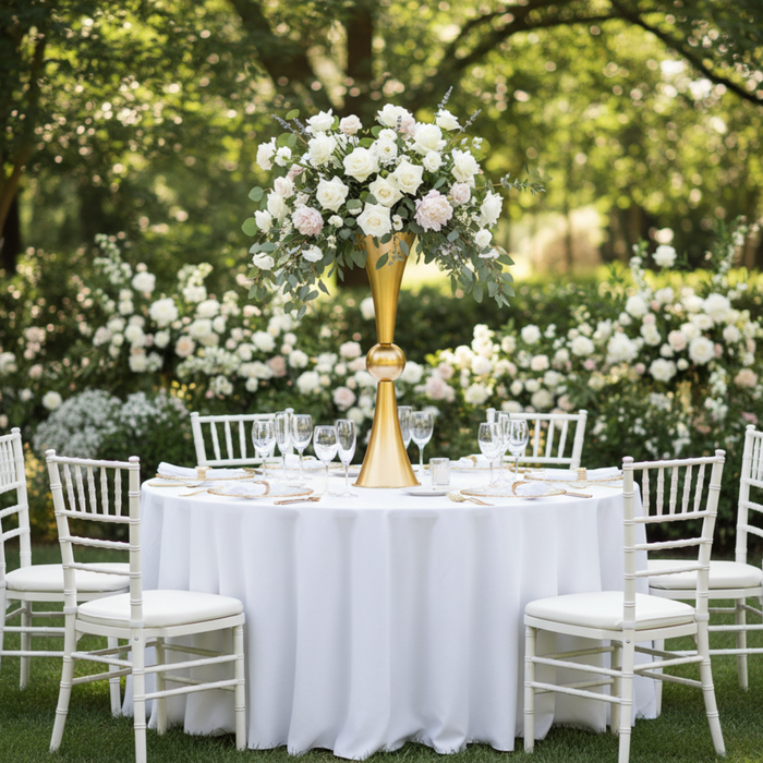 Gold Metallic Reversible Riser Flower Centerpiece Vase Outdoor Wedding