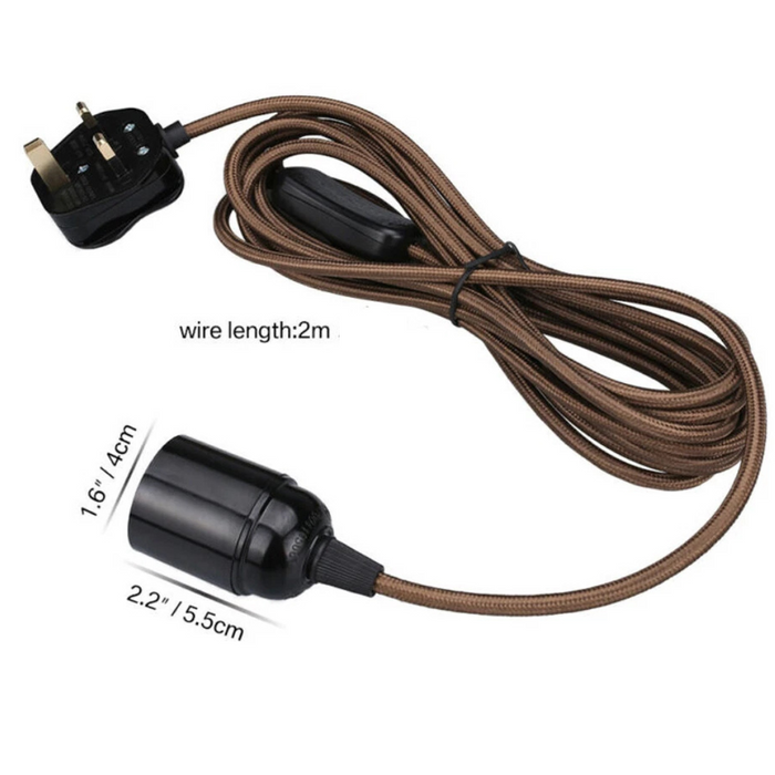 Multi Colours 2m Plug In Pendant Set Flex Cable With Holder ~3370