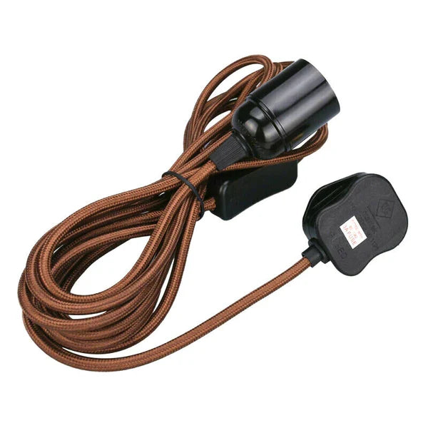 Multi Colours 2m Plug In Pendant Set Flex Cable With Holder
