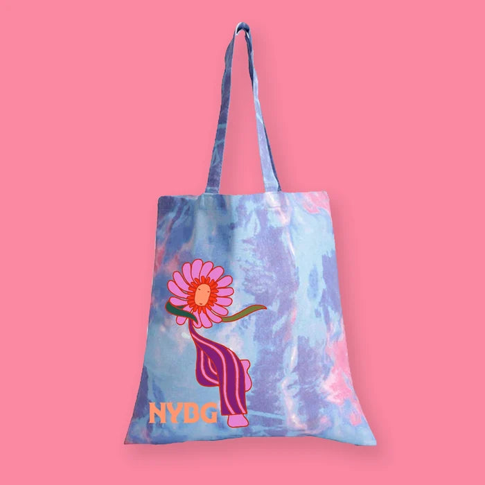 NYBG Flower Power Cotton Candy Tie Dye Tote