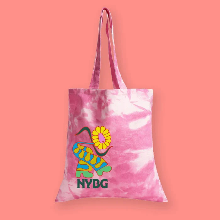 NYBG Flower Power Pink Lady Tie Dye Tote