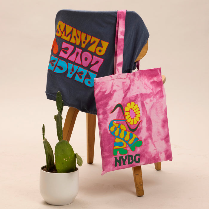 NYBG Flower Power Pink Lady Tie Dye Tote