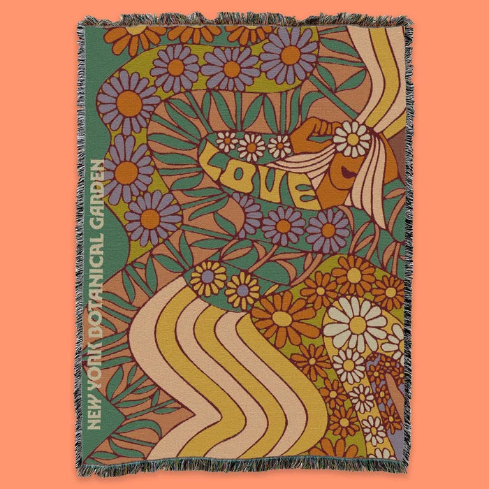 NYBG Woven Flower Power Blanket
