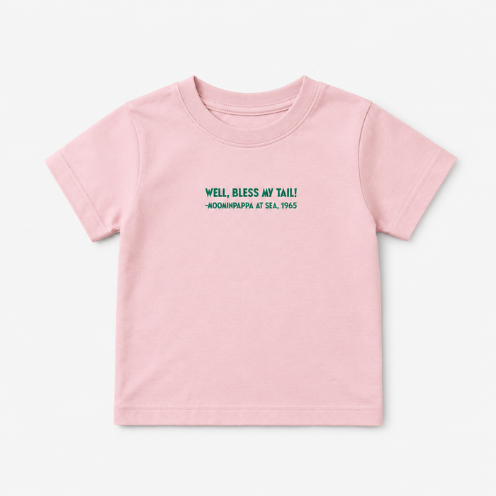 Pink t-shirt with text on a white background