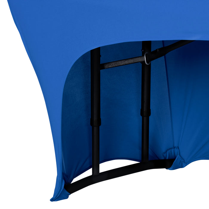 Open Back Stretch Spandex Table Cover 6 FT Rectangular - Royal Blue - CV Linens