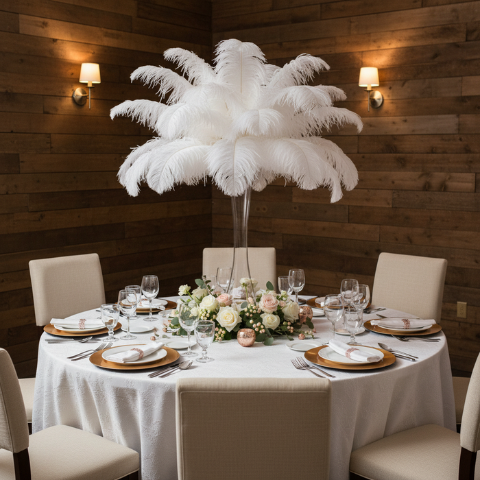 Ostrich Feathers 14"-16" (10 pcs) - White