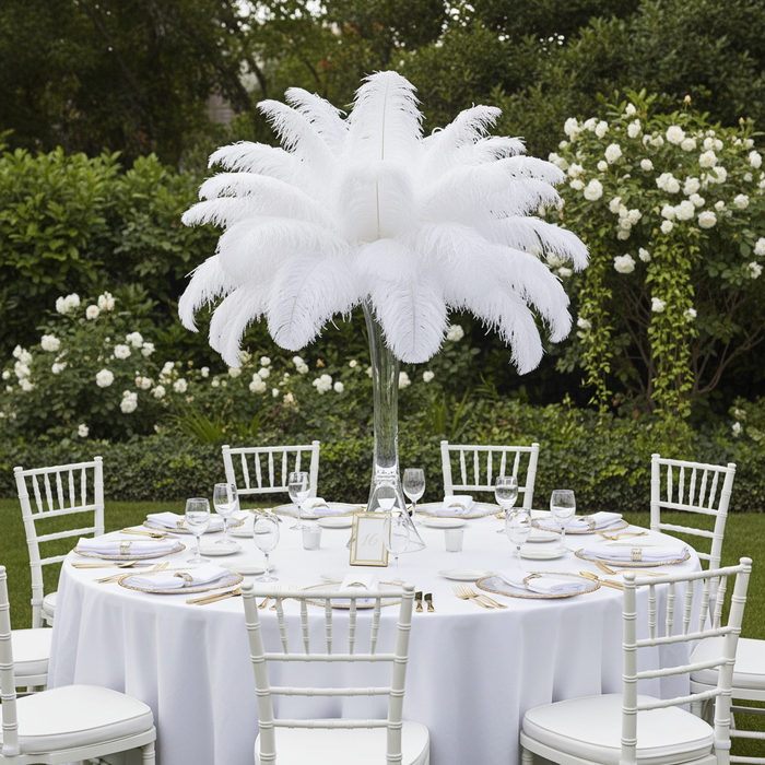 Ostrich Feathers 14"-16" (10 pcs) - White