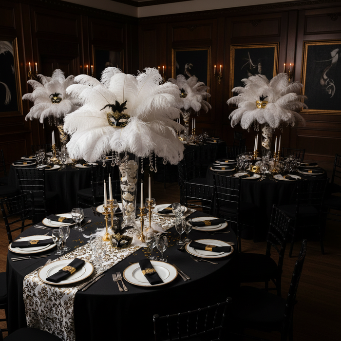 Ostrich Feathers 16"-18" (10 pcs) - White.