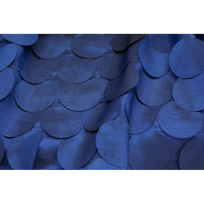 Petal Circle Taffeta 90"x90" Square Table Overlay - Navy Blue - CV Linens