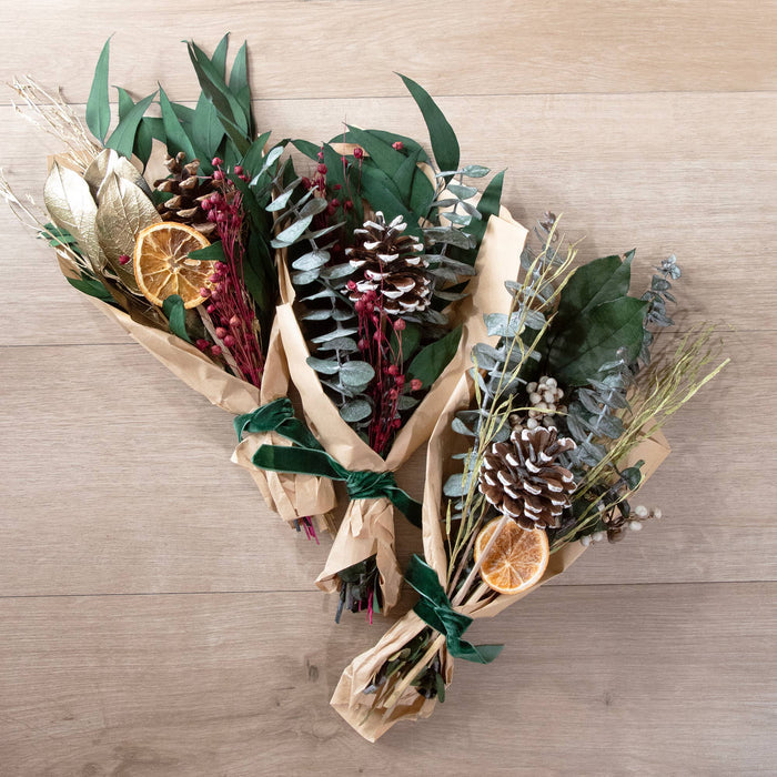 Petite Winter 12" Bouquet: Baby Eucalyptus & White Tip PC | Andaluca