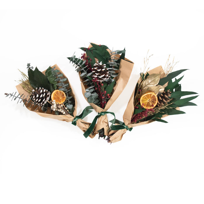 Petite Winter 12" Bouquet: Baby Eucalyptus & White Tip PC | Andaluca