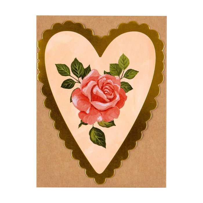 Pink Rose Heart Specialty Greeting Card
