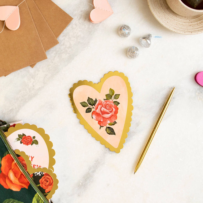 Pink Rose Heart Specialty Greeting Card