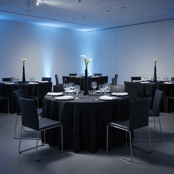 corporate awards night with Pintuck 120" Round Tablecloth - Black