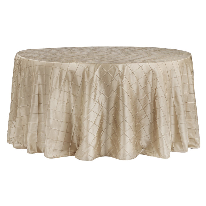Pintuck 120" Round Tablecloth - Champagne - CV Linens