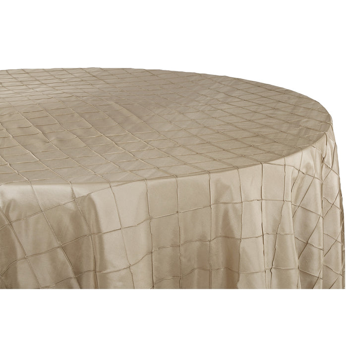 Pintuck 120" Round Tablecloth - Champagne - CV Linens