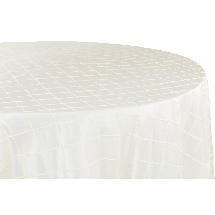 Pintuck 120" Round Tablecloth - Ivory - CV Linens